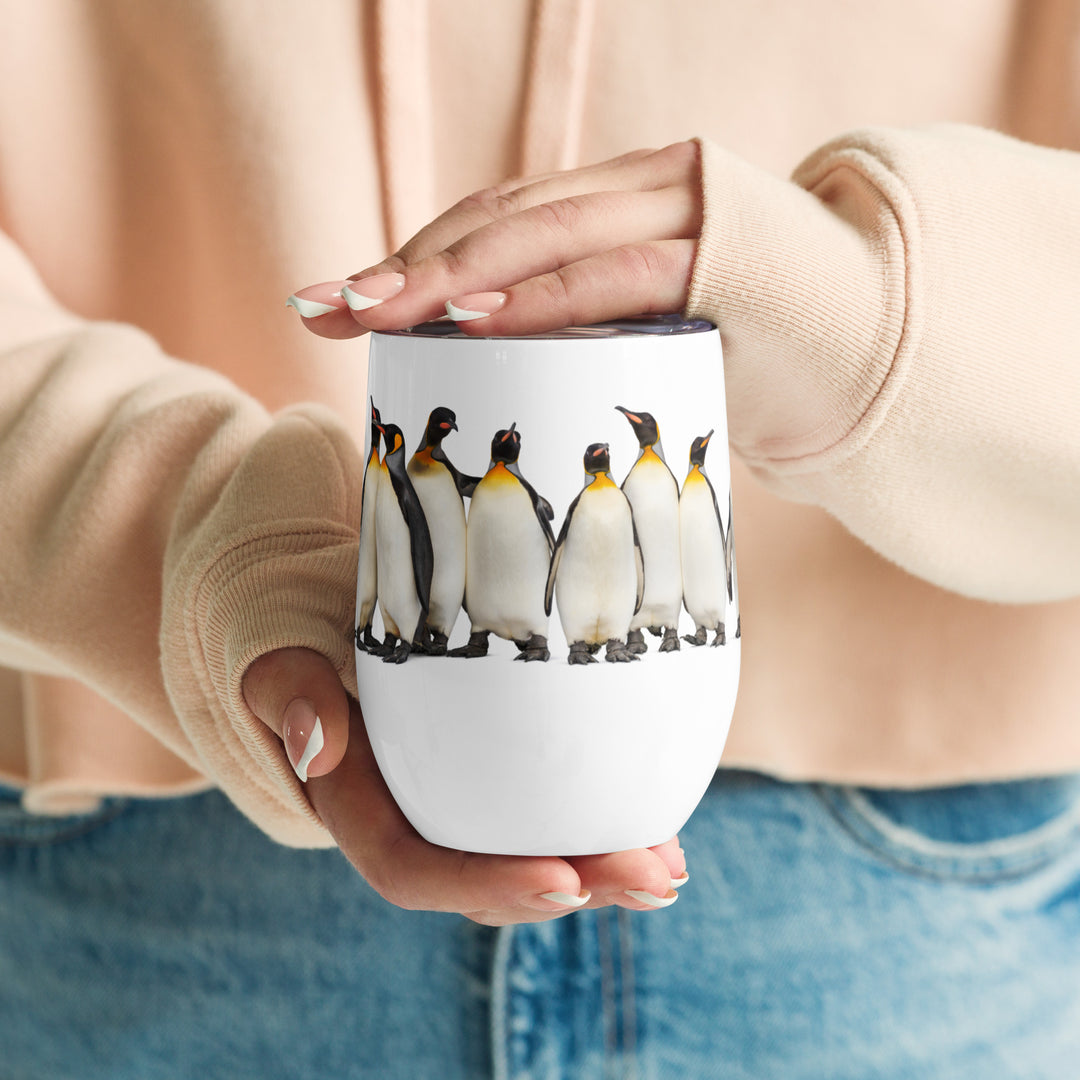 Penguin Wine Gathering - 12oz Tumbler - Penguins in Studio