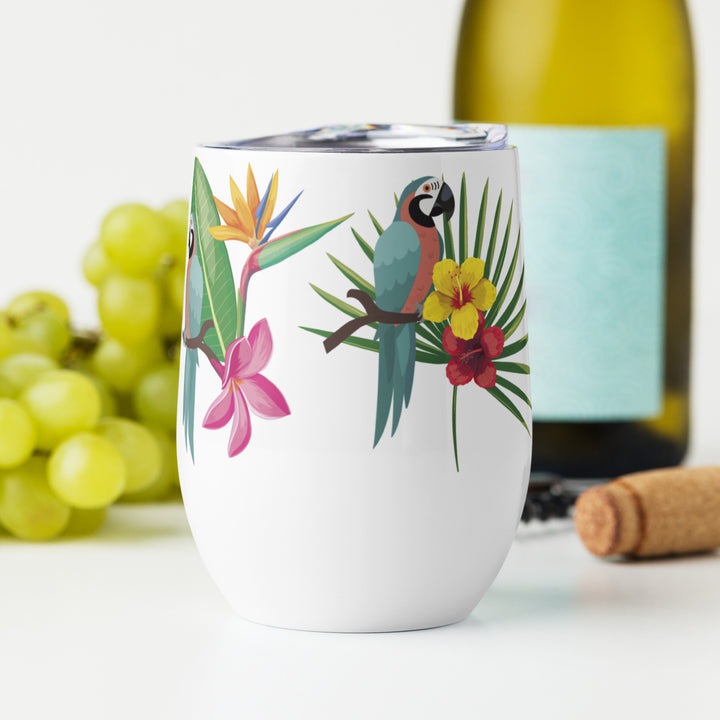 Tropical Parrot Paradise - 12oz Wine tumbler