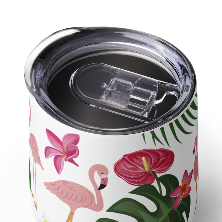 Flamingo Tropical Elegance - 12oz Wine tumbler