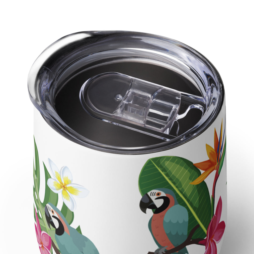 Tropical Parrot Paradise - 12oz Wine tumbler