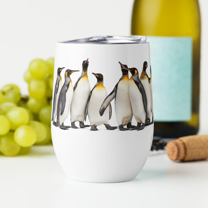 Penguin Wine Gathering - 12oz Tumbler - Penguins in Studio